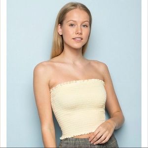 Brandy Melville Pastel Yellow Cleo Tube Top